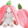 Reversible Bunny Plush Toy - Strawberry to Bunny Transformation