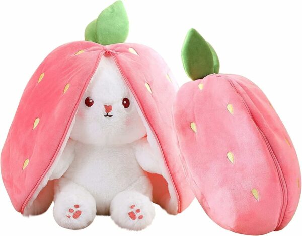 Reversible Bunny Plush Toy - Strawberry to Bunny Transformation - Image 3