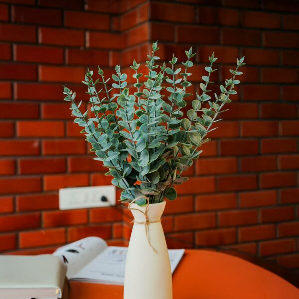 Realistic Artificial Eucalyptus Leaves for Home Decor - 18 Stems - Image 2