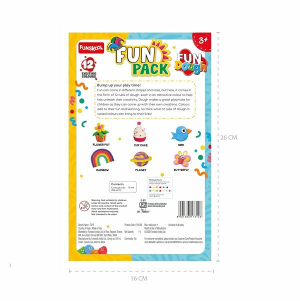 Fun Pack of 12 Colorful Dough Tubs for Kids 3+ - Image 3