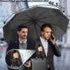 Compact Windproof Travel Umbrella with Carabiner Handle