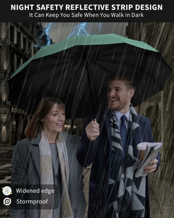 23 Inch Windproof Travel Umbrella with Auto Open/Close - Image 2
