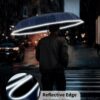 Windproof Travel Umbrella with Reflective Stripe - 3 Fold Design