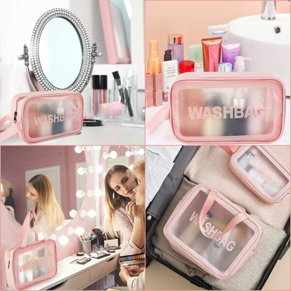 Clear Makeup Pouch Set - Waterproof Cosmetic Organizer Bag - Image 4