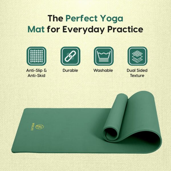 Extra Thick 8MM TPE Yoga Mat with Strap - Non-Slip & Durable - Image 6