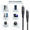 60W Fast Charging 1.5M Braided Type C to Type C Cable