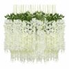12 Pack White Artificial Wisteria Vine Hanging Garland