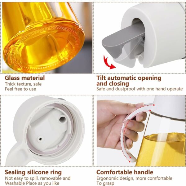 Borosilicate Glass Oil Dispenser with Measurement Marking - 1 Ltr - Image 3