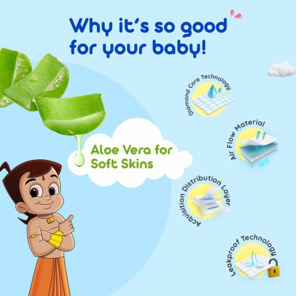 Large Baby Diaper Pants 62 Count - Aloe Vera Infused, Soft & Absorbent - Image 6