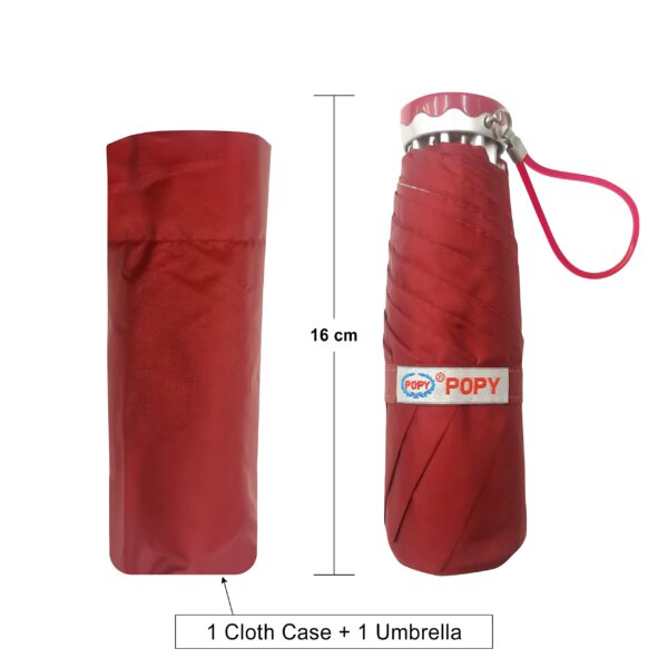 Popy Nano 5Fold Solid Colour Umbrella - Pocketable & Lightweight - Image 3