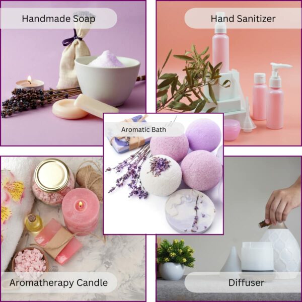 Pack of 5 Essential Oils - Lavender, Lemongrass, Jasmine, Orange, Rose - Image 4