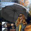 Compact Windproof Travel Umbrella with Carabiner Handle