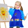Kids Waterproof Painting Apron with Long Sleeves & Pockets