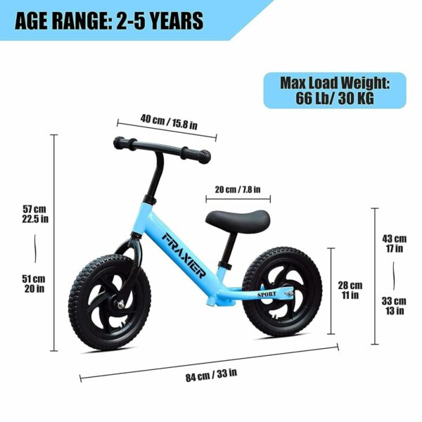 Lightweight Balance Bike for Kids 2-5 Years - Blue - Image 6