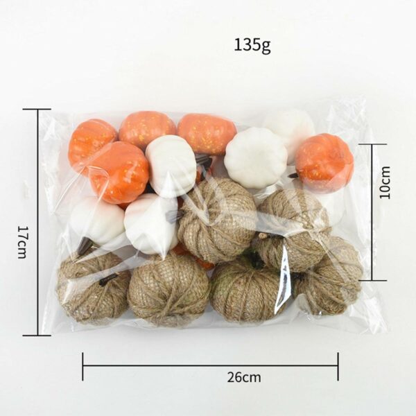 Rustic Harvest Foam Artificial Pumpkins for Halloween Decor - 22 Pcs - Image 6