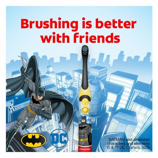Battery Powered Batman Toothbrush for Kids Age 3+, Extra Soft Bristles - Image 2