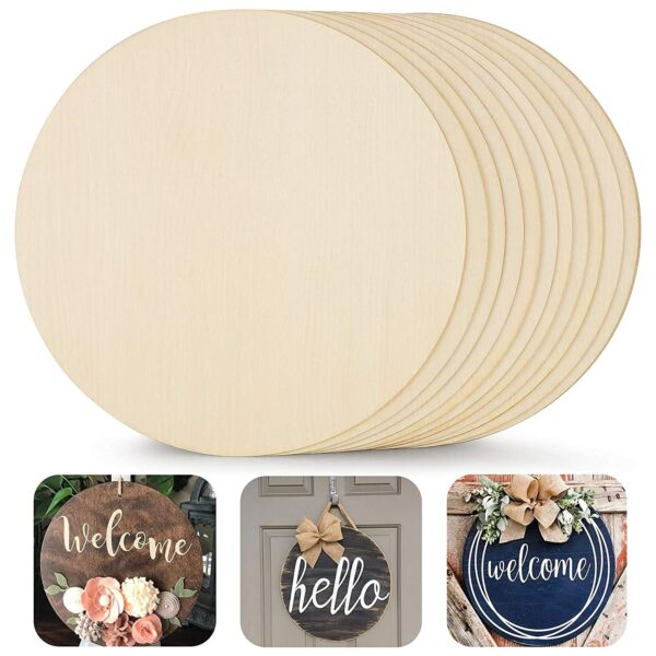12 Inch Unfinished MDF Wood Circles for Art and Craft - 5 Pack