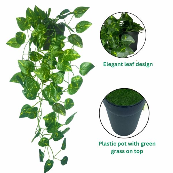 Artificial Hanging Ivy Plants with Pot - 50 cm (2 Pcs) for Home Decor - Image 6