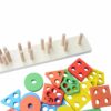 Kids Wooden Geometric Blocks Stacker Shape Sorter - 5 Columns