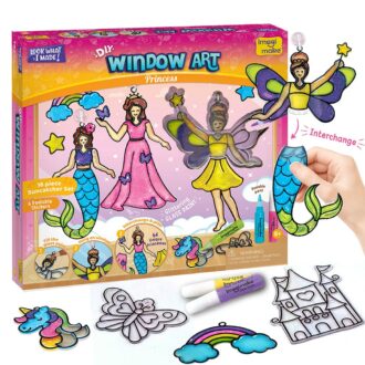 DIY Glass Painting Kit - 16 Piece Princess & Unicorn Set for Kids