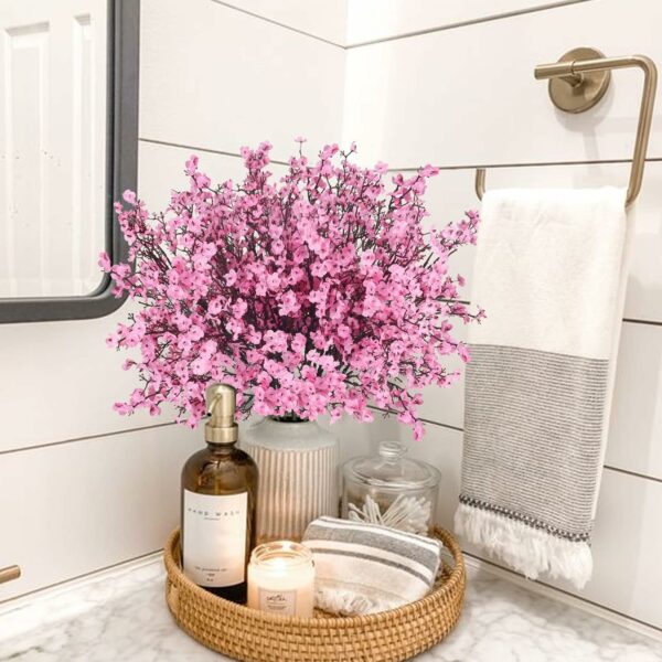 Pack of 5 Artificial Baby Breath Gypsophila Flowers for Home Decor - Image 6