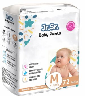 Baby Diaper Pants with Advanced Leak Protection - Medium (7-12 Kg) - 72 Counts