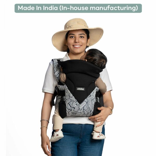 Ergonomic Monochrome Baby Carrier - Adjustable & Durable - Image 5