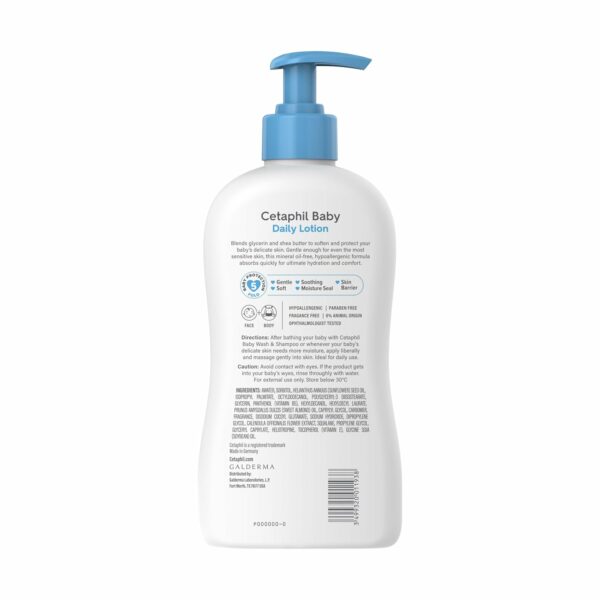 Cetaphil Baby Daily Lotion 400ml - Gentle Hydration for Delicate Skin - Image 2