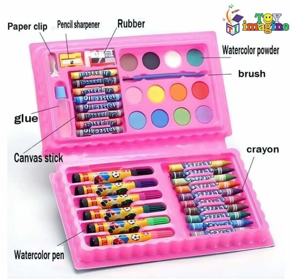 Kids Drawing Art Set - Portable Crayon & Water Paint Kit - Image 2