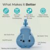 Stylish Violin-Shaped Alarm Clock for Heavy Sleepers - Blue