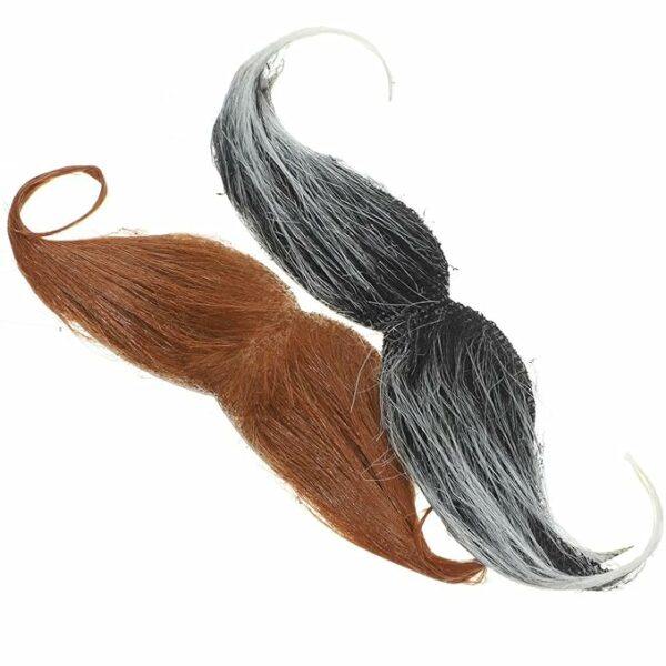 2x Self Adhesive Fake Mustache & Beard for Parties - Image 2