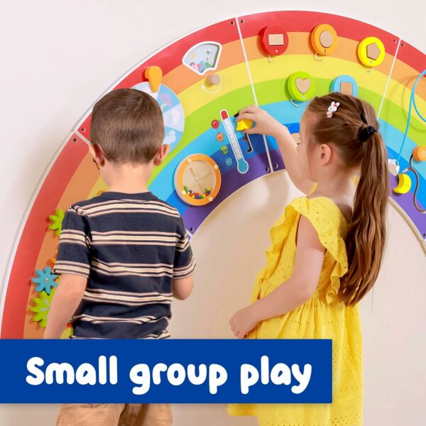 Rainbow Montessori Activity Wall Panel - Wooden Sensory Playboard for Kids 1-6 Years - Image 3