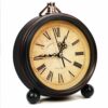 Vintage Silent Alarm Clock with Roman Numerals - Battery Powered