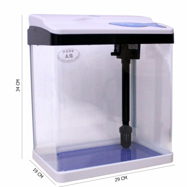 Mini Fish Aquarium Tank with LED Light and Filter - 14L - Image 2