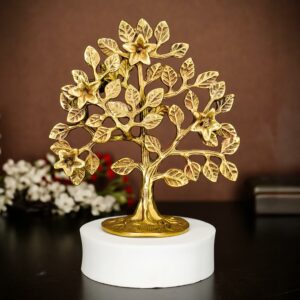100% Pure Brass Kalpavriksha Tree - 6 Inch Home Decor