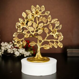 Pure Brass Kalpavriksha Tree - 6 Inch Home Decor Showpiece