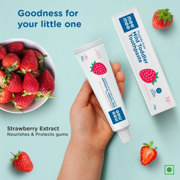 Fluoride-Free Strawberry Toothpaste for Kids, 70g - Image 3