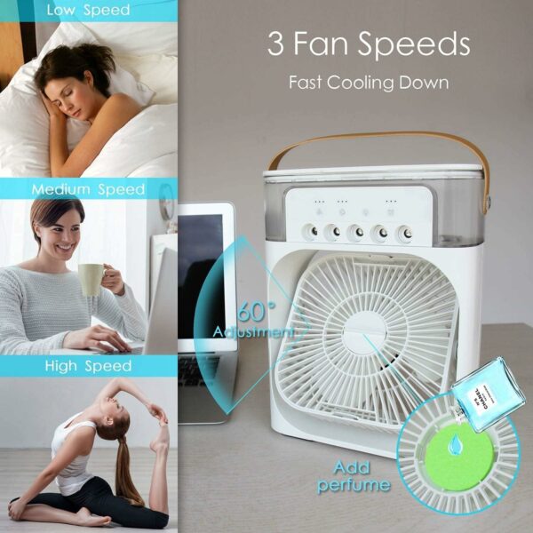 Portable Mini Cooler with LED Light and Timer for Home & Office - Image 2