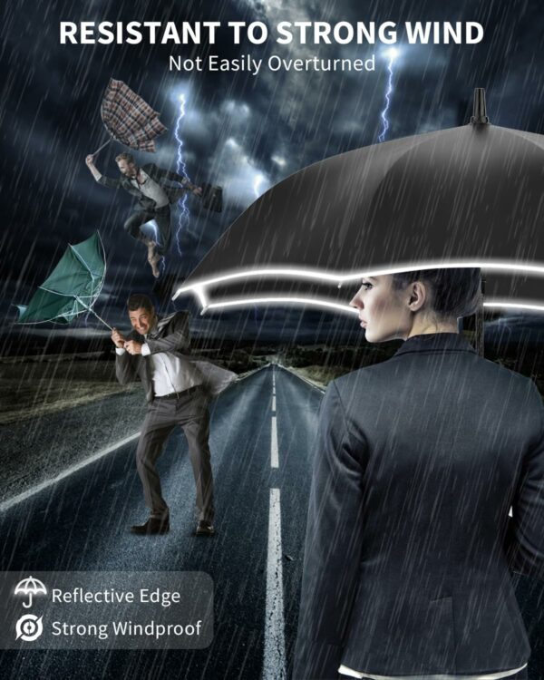 Large Windproof Auto Open Umbrella with UV Protection - Image 3