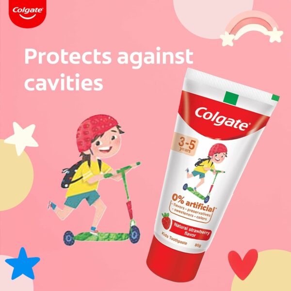 Kids Toothpaste 3-5 Years, Natural Strawberry Flavor, Cavity Protection