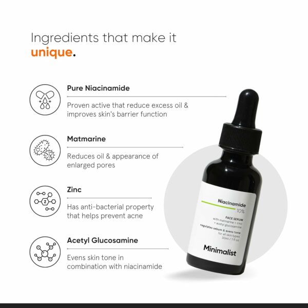 10% Niacinamide Face Serum - Oil Control & Anti-Acne 30ml - Image 3
