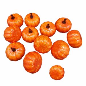12pcs Realistic Artificial Pumpkins for Fall Decor