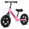 12 Inch Balance Bike for Kids 2-5 Years - Adjustable Height, Pink