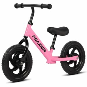 12 Inch Balance Bike for Kids 2-5 Years - Adjustable Height, Pink