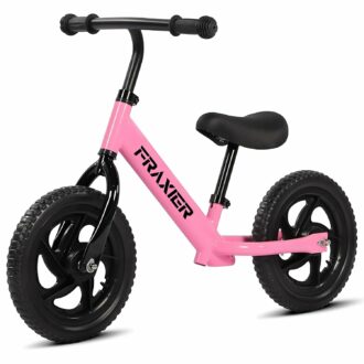 12 Inch Balance Bike for Kids 2-5 Years - Adjustable Height, Pink