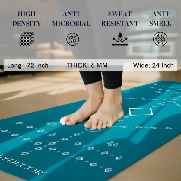 6mm TPE Alignment Yoga Mat with Strap - Anti-Slip, Durable, 24x72 inch - Image 2