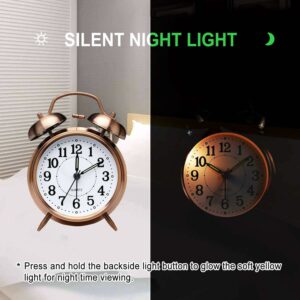 Loud Twin Bell Alarm Clock for Heavy Sleepers - Retro Design
