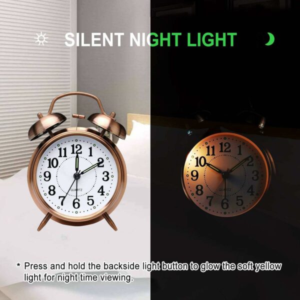 Loud Twin Bell Alarm Clock for Heavy Sleepers - Retro Design