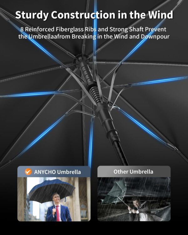 60 Inch Windproof Golf Umbrella - Auto Open, Waterproof, UV Protection - Image 5