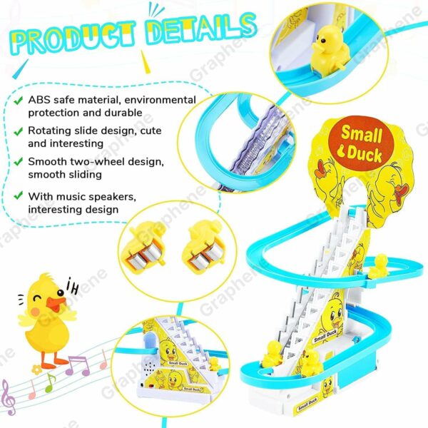 Small Duck Slide Stair Climbing Toy with Lights & Music - Image 3